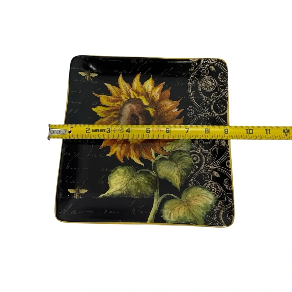 Certified International‎ French Sunflowers 4-pc. Square Salad Plate Set